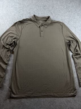Proof 72 Hour Mens Medium Long Sleeve Polo Merino Wool Golf Performance Shirt